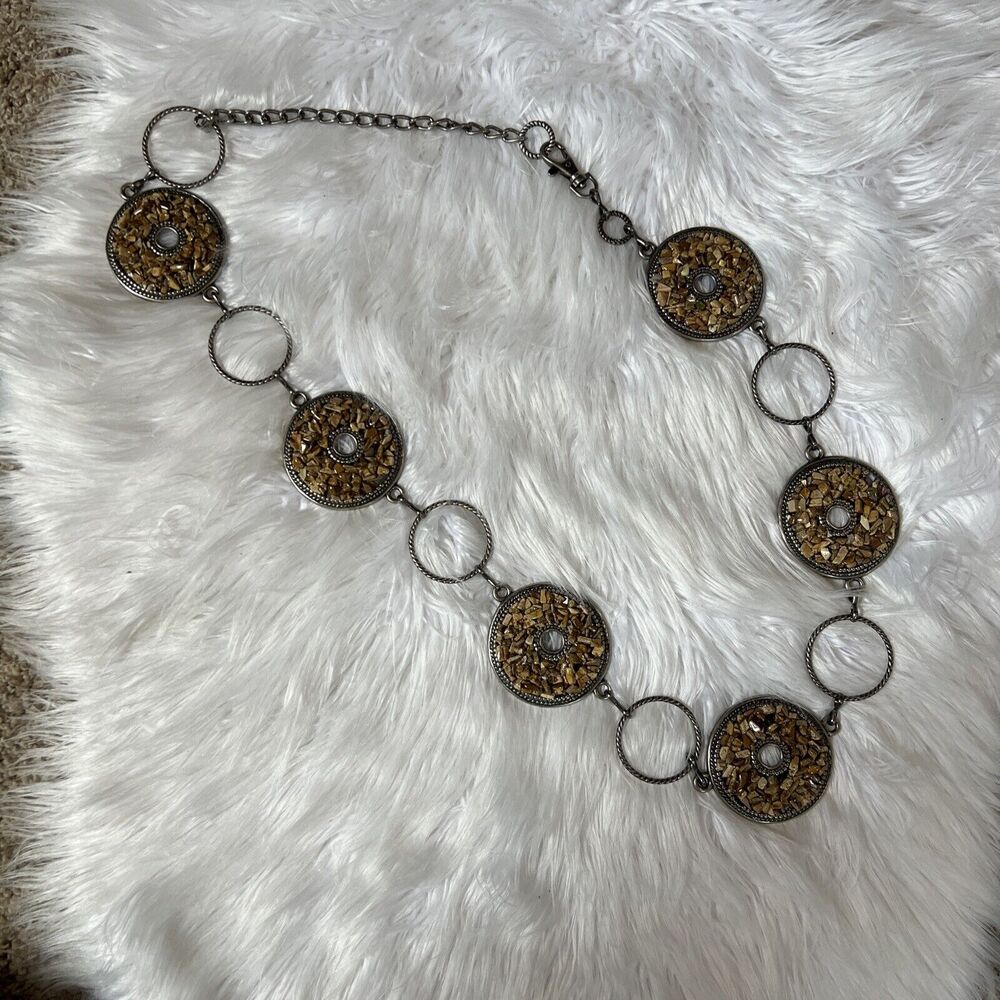 Vintage Chain Belt With Pebbled Loops